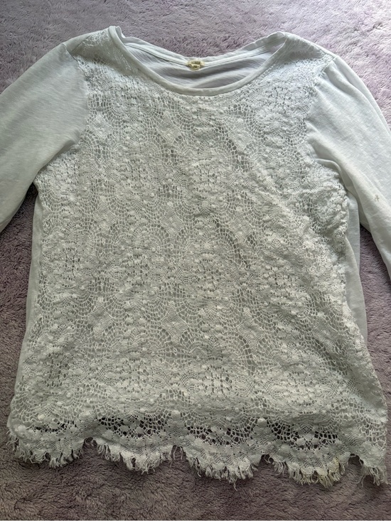 J. Crew Tops - J. Crew White Lace Front Long Sleeve Top
